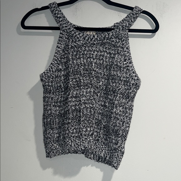 POL Tops - POL Halter Neckline Black 2 Tone Knit Sleeveless Top